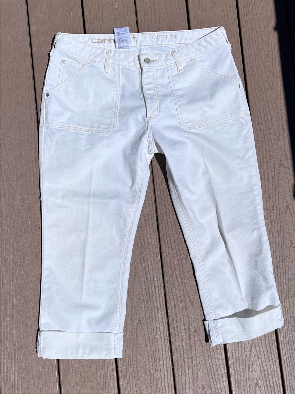 Carhartt White Curvy Fit Cropped Pants